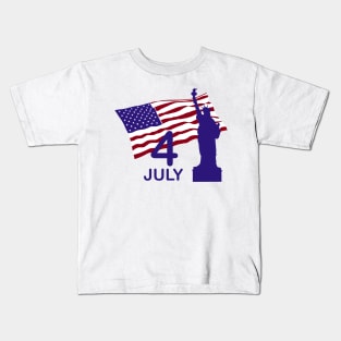 July 4th and statue of Liberty Kids T-Shirt